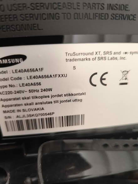 Photo of free Samsung 40 inch TV. Working no remote (Bowerham LA1) #3