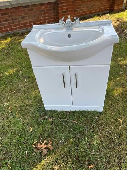 Photo of free Basin, taps and vanity unit (Higham Ferrers NN10) #1