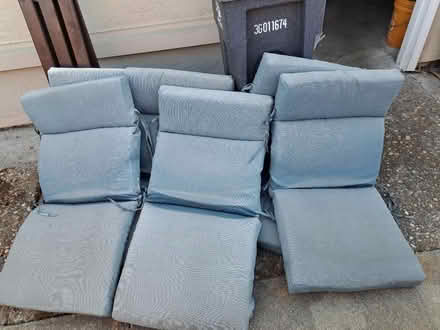 Photo of free Set of 6 patio chair cushions (Off Montevideo Dr., San Ramon) #1