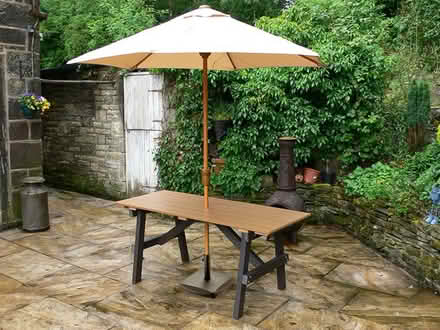 Photo of Garden parasol with base (Bucknell SY7) #1