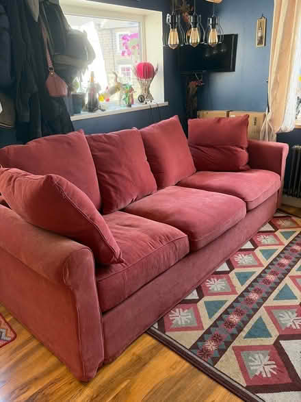 Photo of free Red 3/4 seater sofa (Ambergate DE56) #1