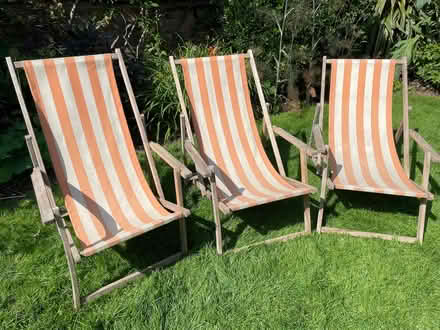 Photo of free Three wooden deckchairs with arms (Walton Manor OX2) #1