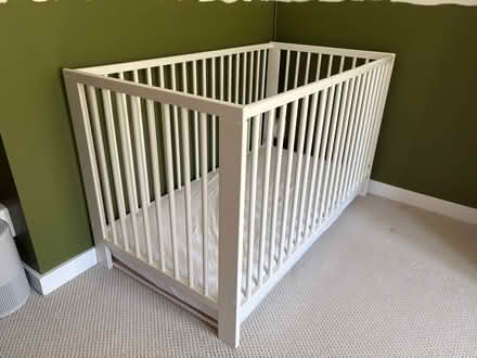 Photo of free IKEA crib, mattress, sheets (Ravenna) #1