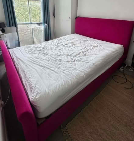 Photo of free King sized pink bed frame (mattress not included) (Shacklewell N16) #1