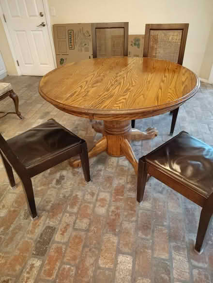 Photo of free solid wood table w/leaf, 6 chairs (Yorba Linda) #2