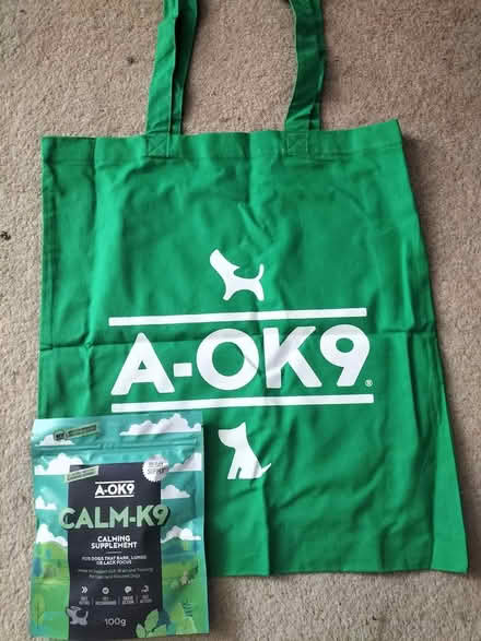 Photo of free Dog Calm Supplements and Tote Bag (Bedwell SG1) #1