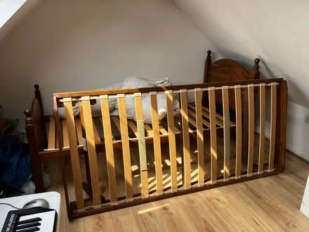 Photo of free Single pine bed with trundle bed underneath (Walton Manor OX2) #2