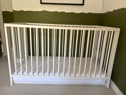 Photo of free IKEA crib, mattress, sheets (Ravenna) #3