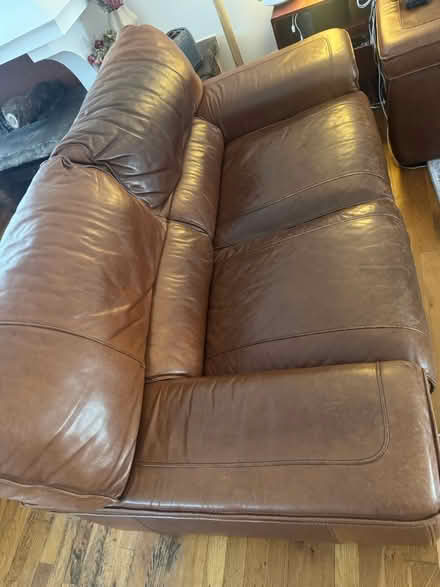 Photo of free Italian brown leather sofa set (West Ealing) #2