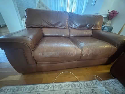 Photo of free Italian brown leather sofa set (West Ealing) #4