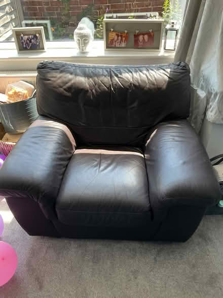 Photo of free Brown leather sofa (Bramley LS13) #2
