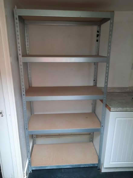 Photo of free Tall 5 wooden shelf shelving unit (Desford LE9) #2