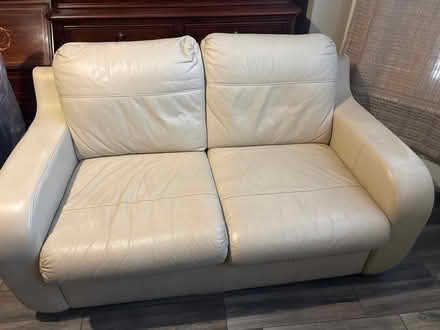Photo of free Two seater leather sofa bed (Southend east essex) #1