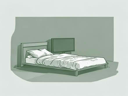 Photo of Double bed frame and a small TV (The Maltings B16) #1