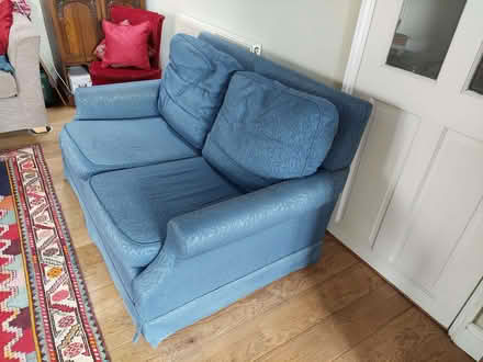 Photo of free Wesley Barrell blue 2 seater sofa (Edge GL6) #2