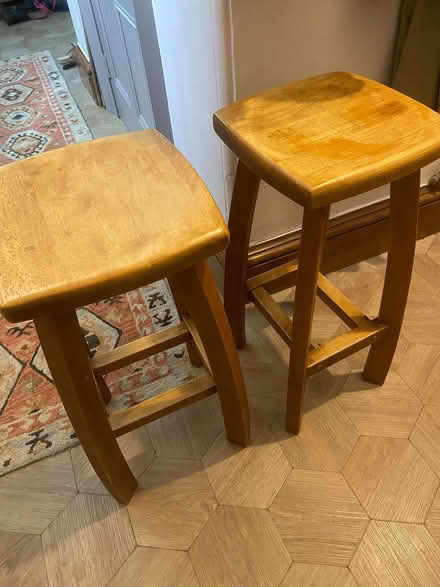 Photo of free Two solid wood kitchen bar stools — Sheffield S10 (Broomhill S10) #2