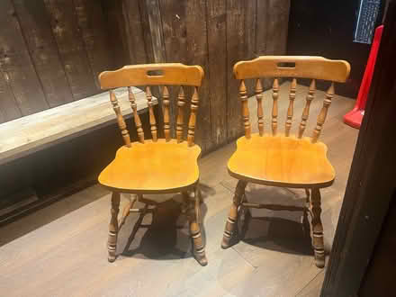 Photo of free 2 Wooden Chairs (Ec3a 7db) #1