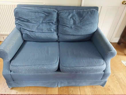 Photo of free Wesley Barrell blue 2 seater sofa (Edge GL6) #1