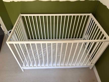 Photo of free IKEA crib, mattress, sheets (Ravenna) #2
