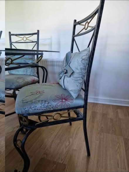 Photo of free glass and metal dining table and 4 chairs (Hickleton DN5) #1