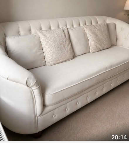 Photo of free Three seater Cream Sofa (Llanfaglan LL54) #3