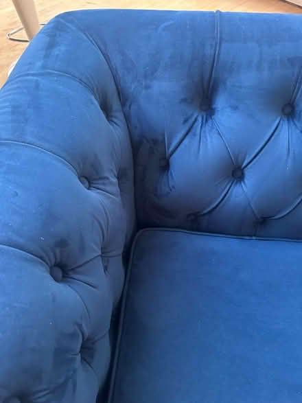 Photo of free Chesterfield Style Blue Velvet Sofa (Clapham Junction SW11) #2