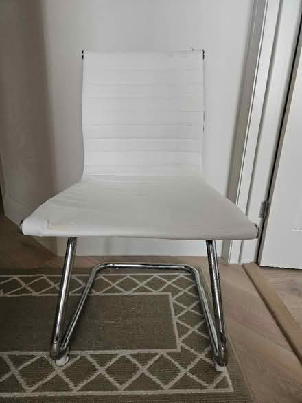 Photo of free Faux Leather and Steel modern desk chair (Raynes Park SW19) #2