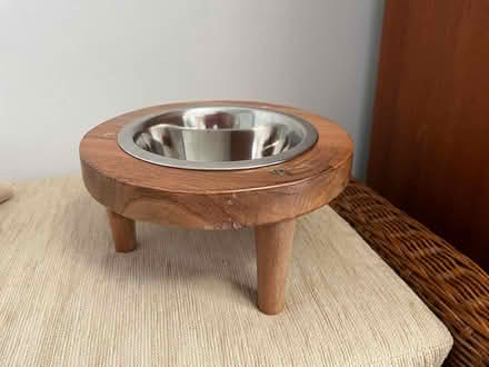 Photo of free raised wood pet bowl (Derwood, MD) #1