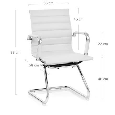 Photo of free Faux Leather and Steel modern desk chair (Raynes Park SW19) #1