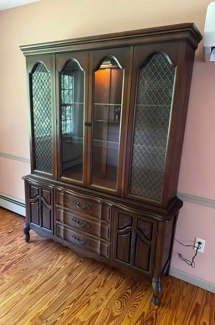 Photo of free Vintage wood china cabinet hutch (Langhorne, PA) #1