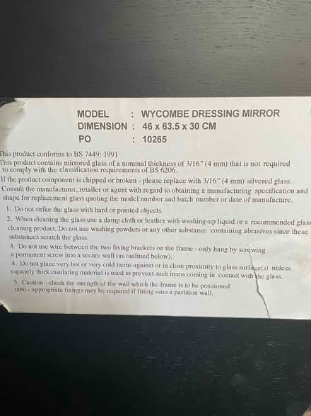 Photo of free Round mirror on stand (Grove Park SE12) #2