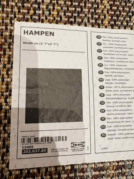 Photo of free Black square rug (Hertford Heath SG13) #3