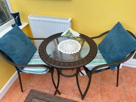Photo of free Small table and 2 chairs (Woodcote RG8) #1