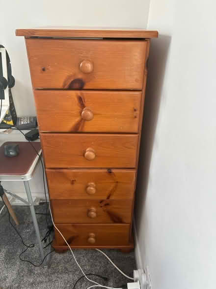 Photo of free Pine 6-Drawer Tall Chest of Drawers (Potters Bar EN6) #1