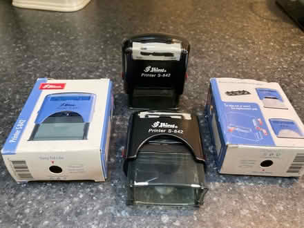 Photo of free 2 self-inking rubber stamps/printer (Bilton CV22) #1