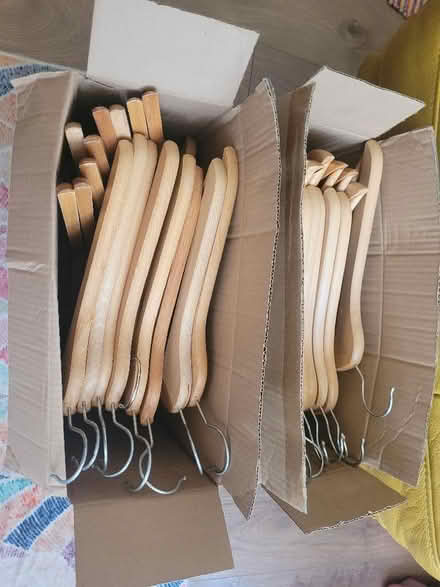 Photo of free Wooden Coat hangers (Charnock S12) #1