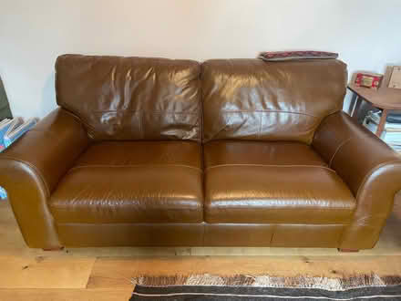 Photo of free Leather brown sofa (Foxt ST10) #1
