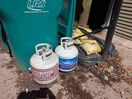 Photo of free Shelf, paver, plastic bins (Downtown Oak Park) #2