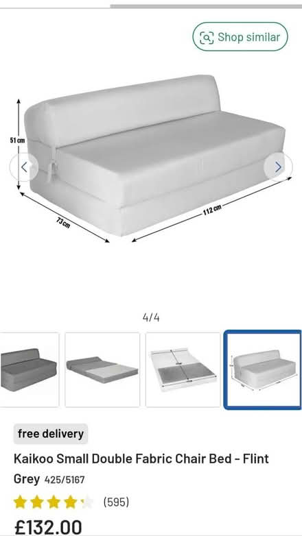 Photo of free Small double fabric chair bed (WR2 Henwick Park) #1