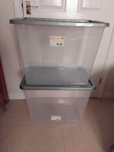 Photo of free 2 x 50ltr plastic storage bins used (GU34 Medstead) #1
