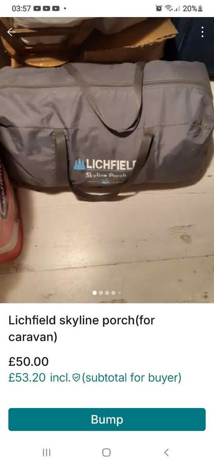 Photo of free Lichfield skyline porch for caravan (N7 9fn7) #1