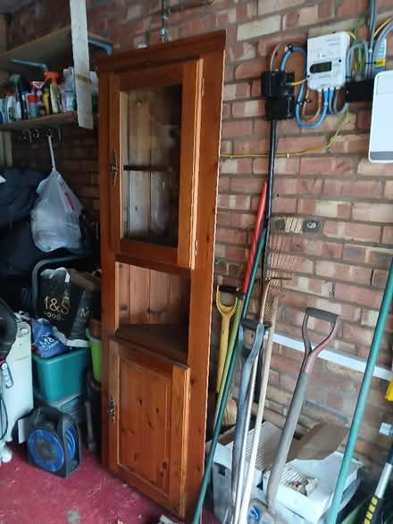 Photo of free Corner pine display cabinet (Catchems End DY12) #1