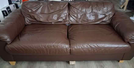 Photo of free Brown leather sofa (California IP4) #1