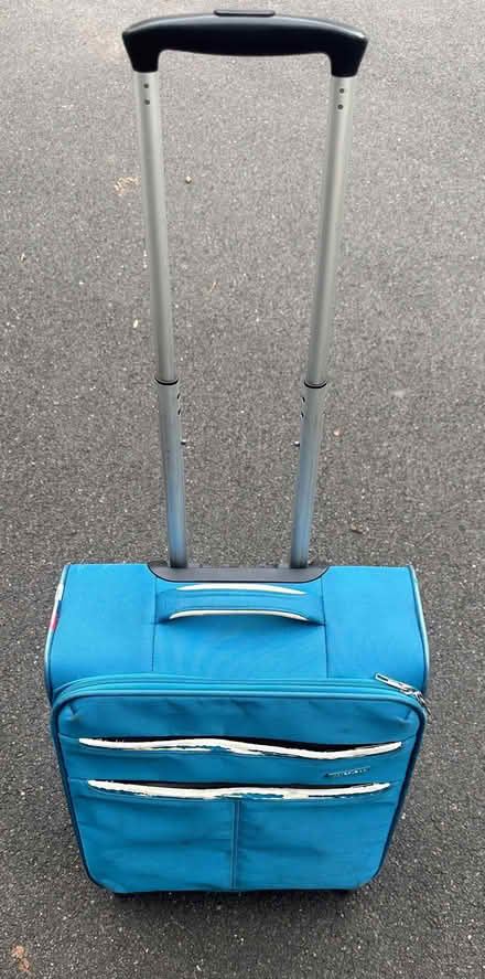 Photo of free American Tourister 4-wheel cabin bag (Turquoise fabric) (Bathford BA1) #2