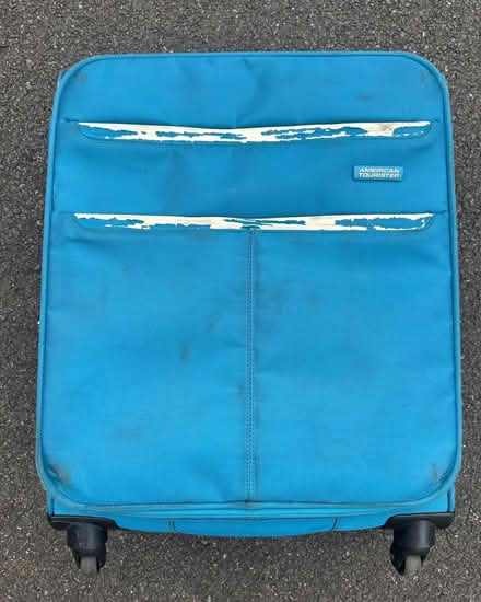 Photo of free American Tourister 4-wheel cabin bag (Turquoise fabric) (Bathford BA1) #1