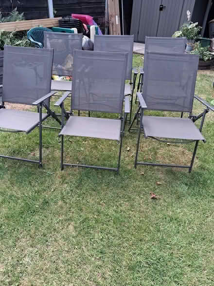 Photo of free 6 x fold flat garden chairs (Swinton (M27)) #2