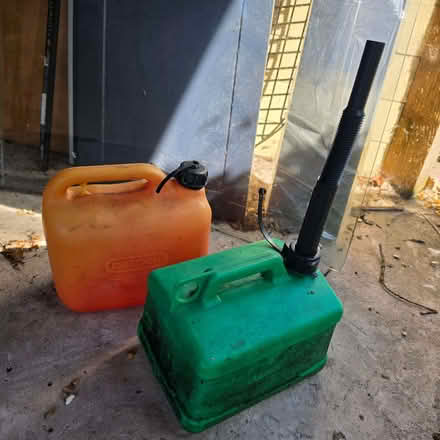 Photo of free 2 x plastic fuel cans / containers (Cherry Orchard SY2) #1