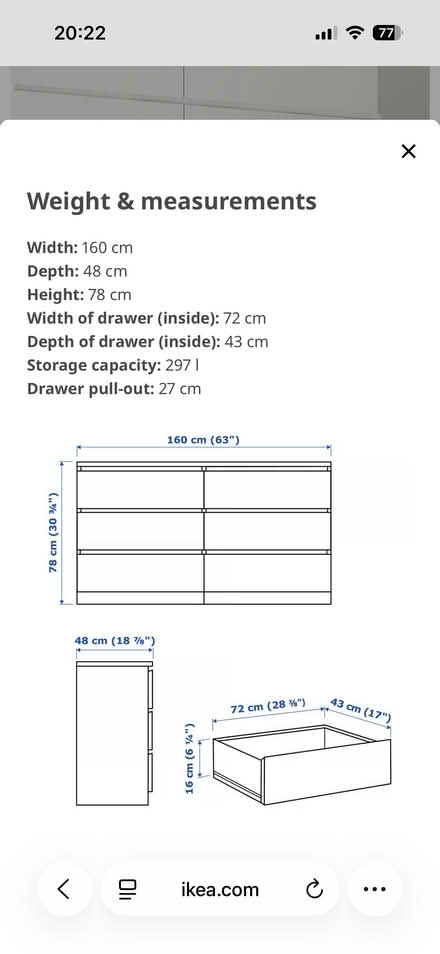 Photo of free Ikea Malm chest of drawers (Mount merrion) #4