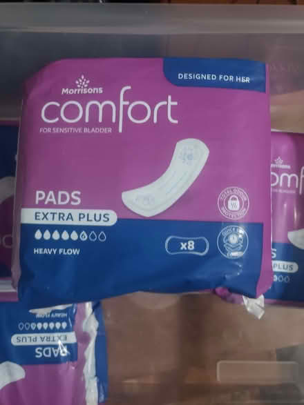 Photo of free x100 packs of 8 per pack Morrisons Comfort pads Extra plus (Great Clacton CO15) #1