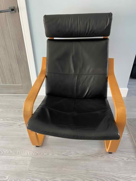 Photo of free IKEA Poang Black faux leather chair (Brownhills WS8 6DR) #3